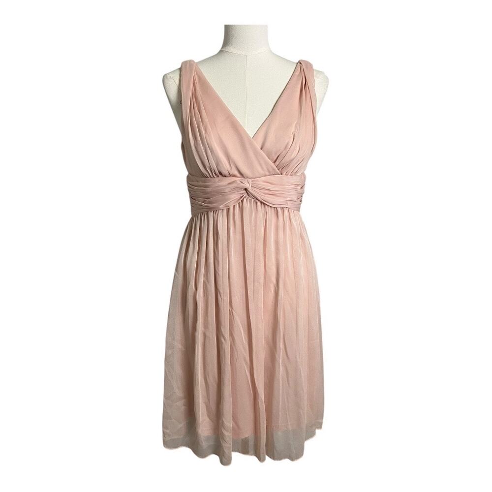 Sleeveless V-Neck Blush Pink Midi Dress